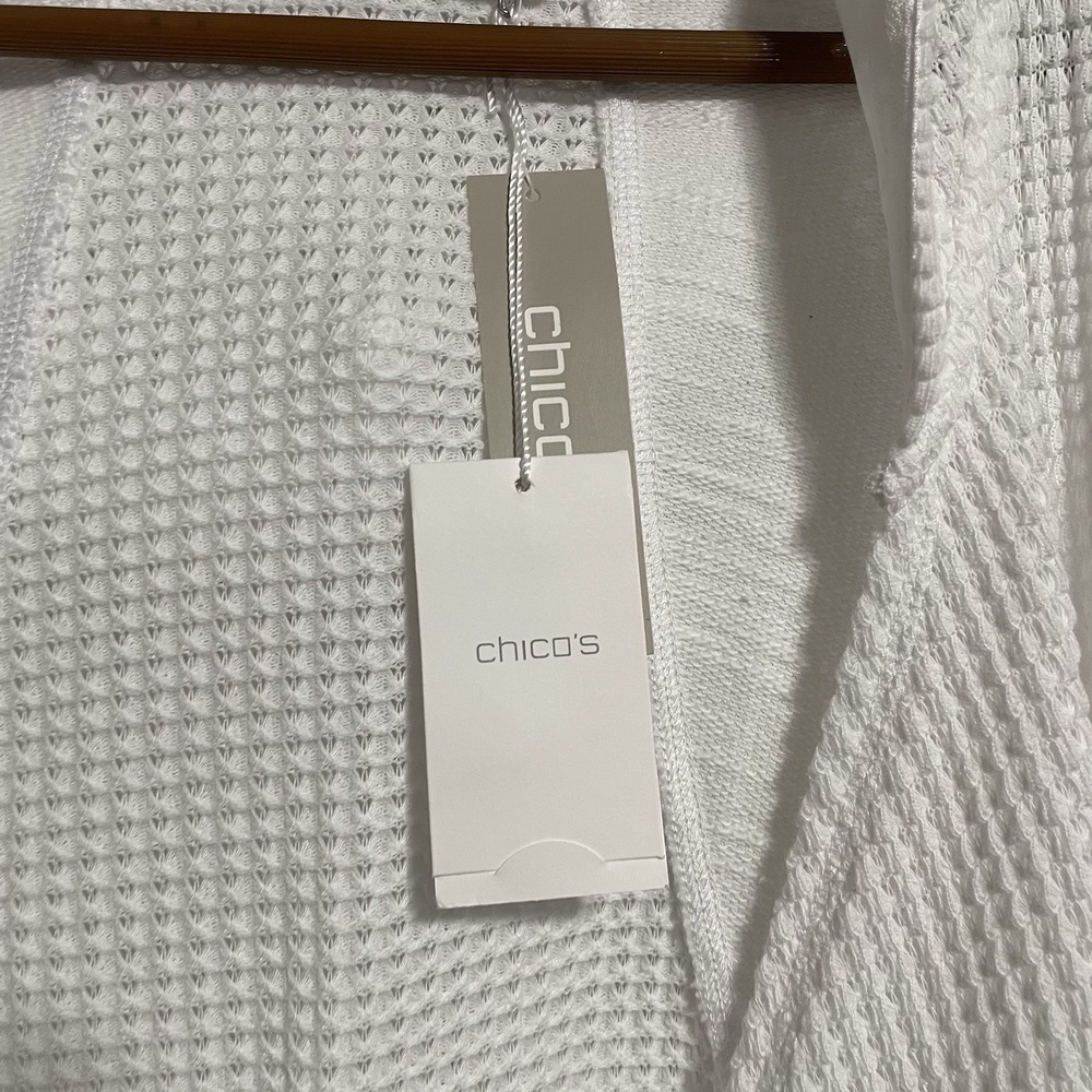 Chico's White Cardigan Open Rayon Sweater Women's Size 2 New With Tags - Picture 4 of 10